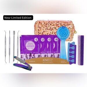 Lavender Spa Pedicure Kit with Pink Sequin Bag